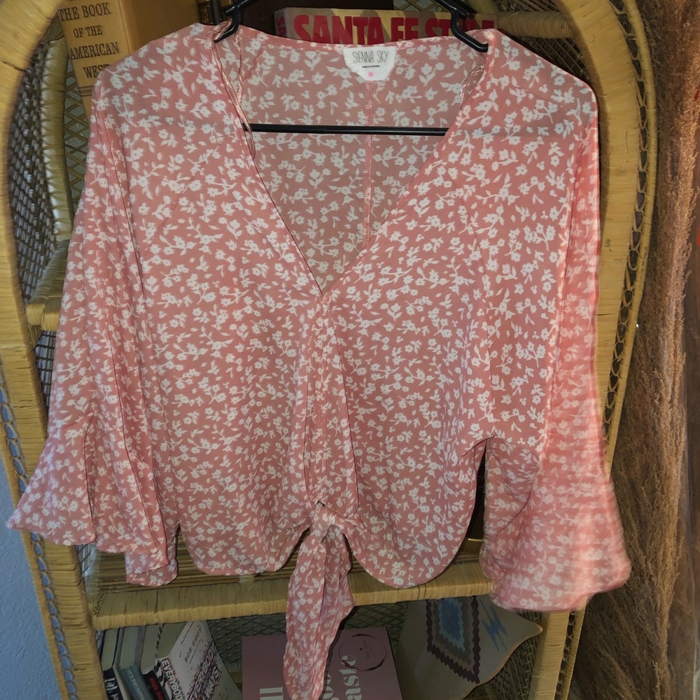 Pink floral shirt